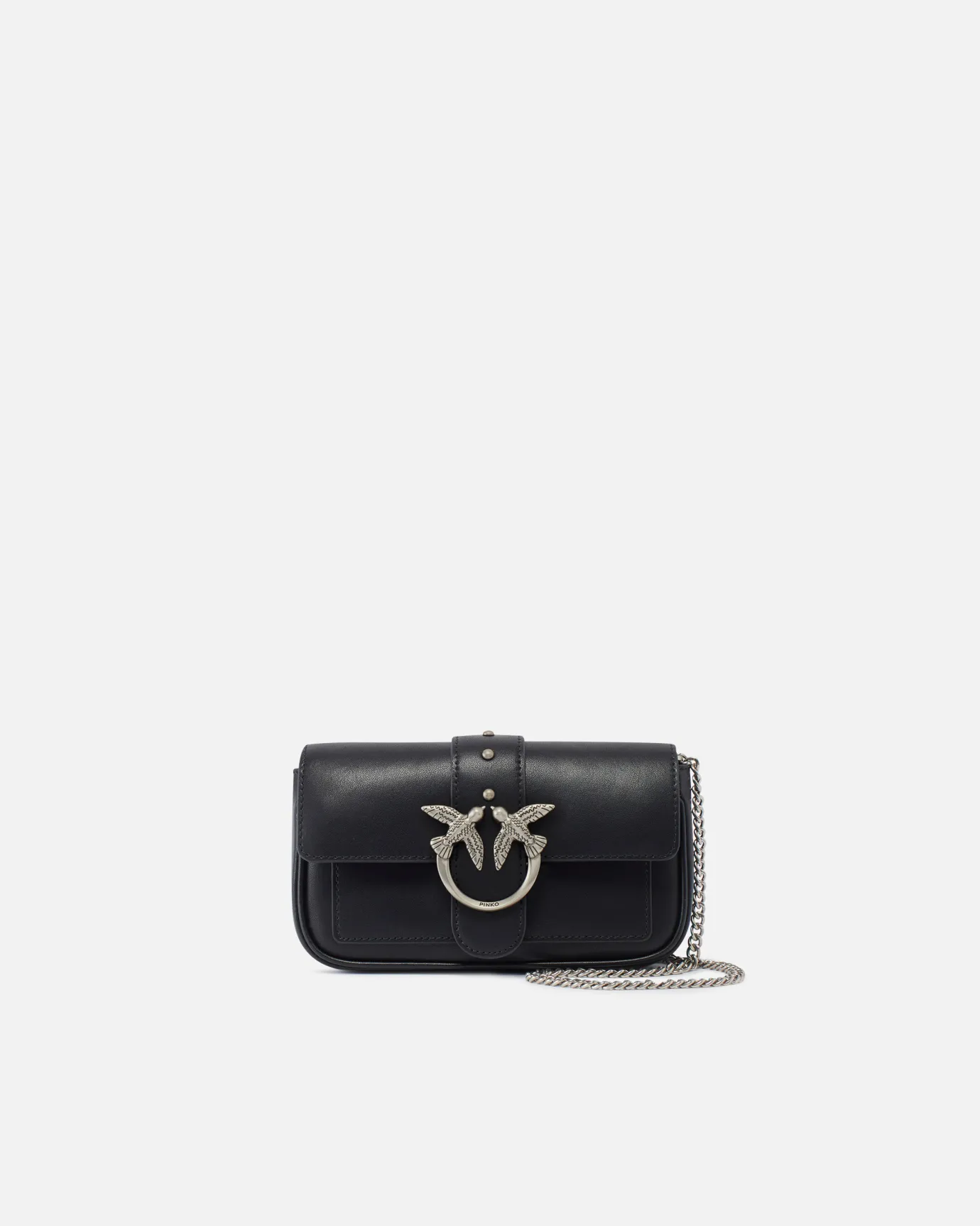 Sacs À Bandoulière|PINKO Pocket Love Bag One Simply Noir-Vieil Argent