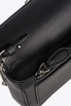 Sacs À Bandoulière|PINKO Pocket Love Bag One Simply Noir-Vieil Argent