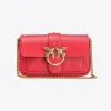 Sacs À Bandoulière|PINKO Pocket Love Bag One Simply Rouge Grenat-Or Antique