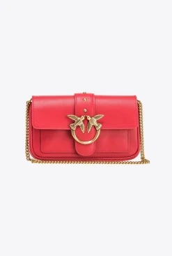 Sacs À Bandoulière|PINKO Pocket Love Bag One Simply Rouge Grenat-Or Antique