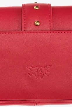 Sacs À Bandoulière|PINKO Pocket Love Bag One Simply Rouge Grenat-Or Antique
