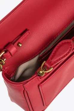 Sacs À Bandoulière|PINKO Pocket Love Bag One Simply Rouge Grenat-Or Antique