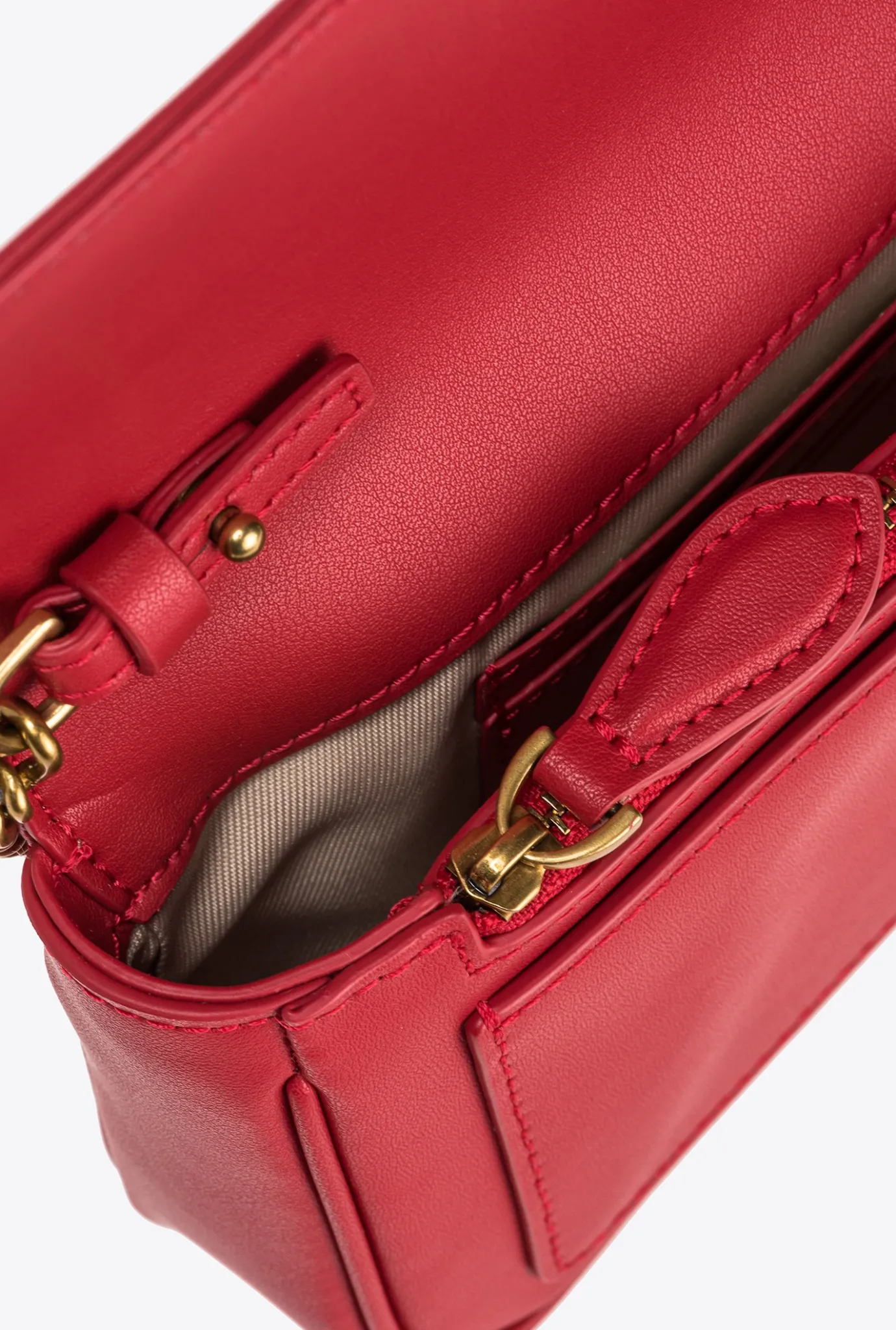 Sacs À Bandoulière|PINKO Pocket Love Bag One Simply Rouge Grenat-Or Antique
