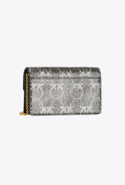 Sacs De Soirée|PINKO Pocket Love Bag Shiny Logo Titane-Or Antique