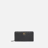 Portefeuilles|PINKO Portefeuille A Contour Zippe En Cuir Nappa A Chevrons Noir-Vieil Or