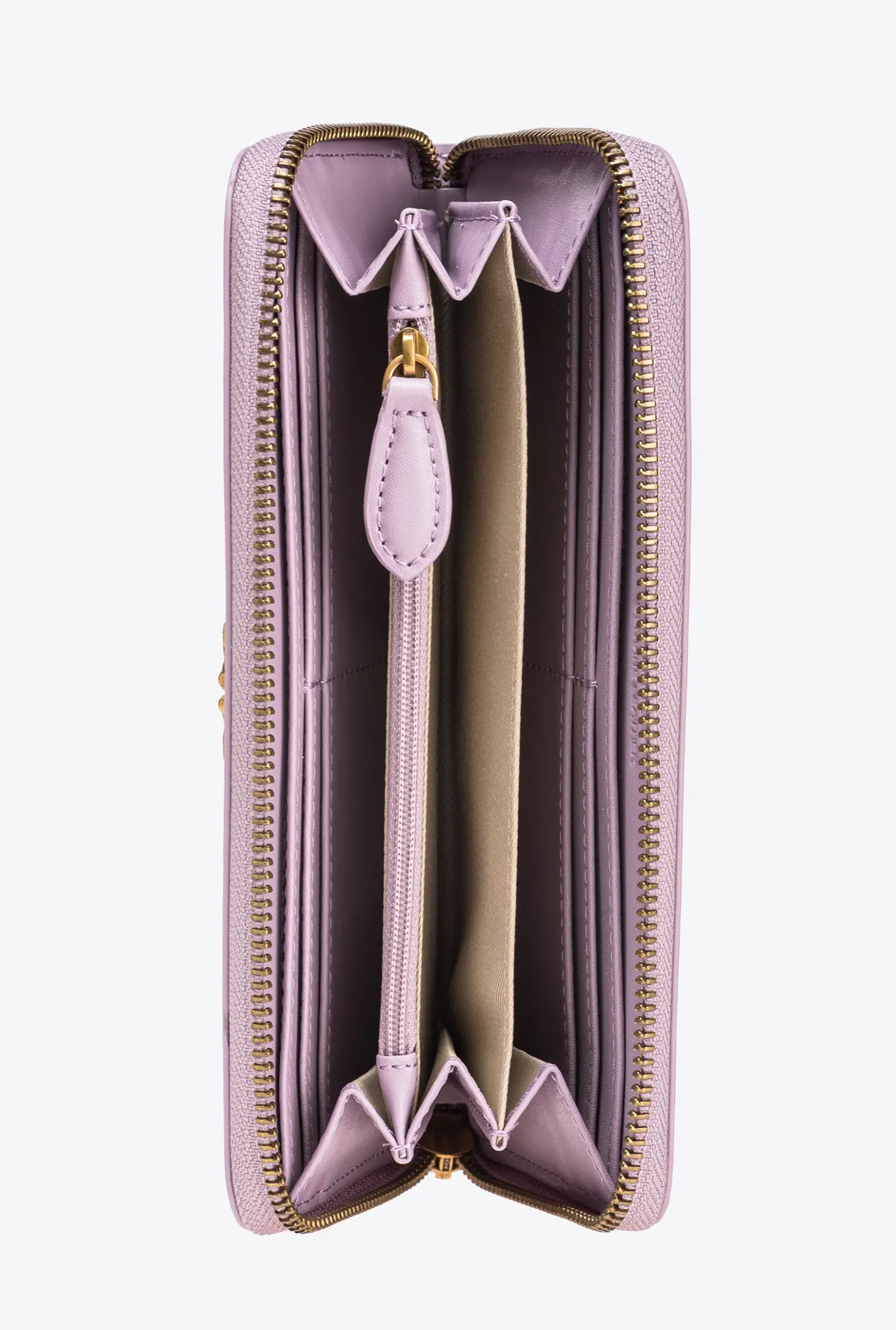 Maroquinerie|PINKO Portefeuille A Contour Zippe En Cuir Iris-Or Antique