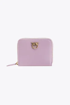 Maroquinerie|PINKO Portefeuille Carre A Contour Zippe En Cuir Iris-Or Antique