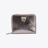 Maroquinerie|PINKO Portefeuille Entierement Zippe En Reptile Lame Galleria Canon De Fusil-Or Brillant