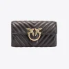 Portefeuilles|PINKO Portefeuille Love Bag One Wallet Chevron Marron Outrenoir-Or Antique