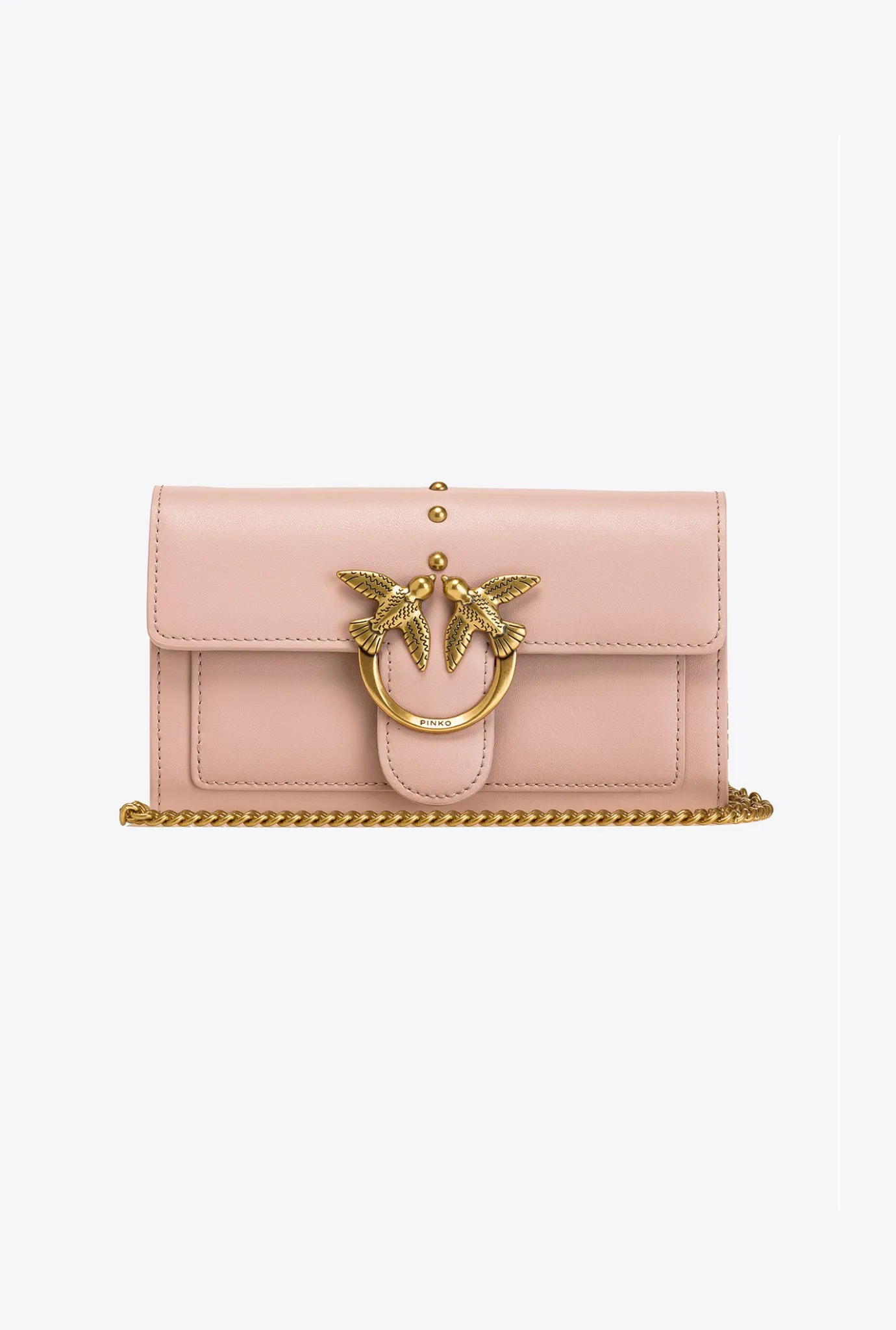 Sacs À Bandoulière|PINKO Portefeuille Love Bag Simply Rose/Rose Poudre-Or Antique