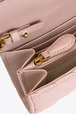 Sacs À Bandoulière|PINKO Portefeuille Love Bag Simply Rose/Rose Poudre-Or Antique