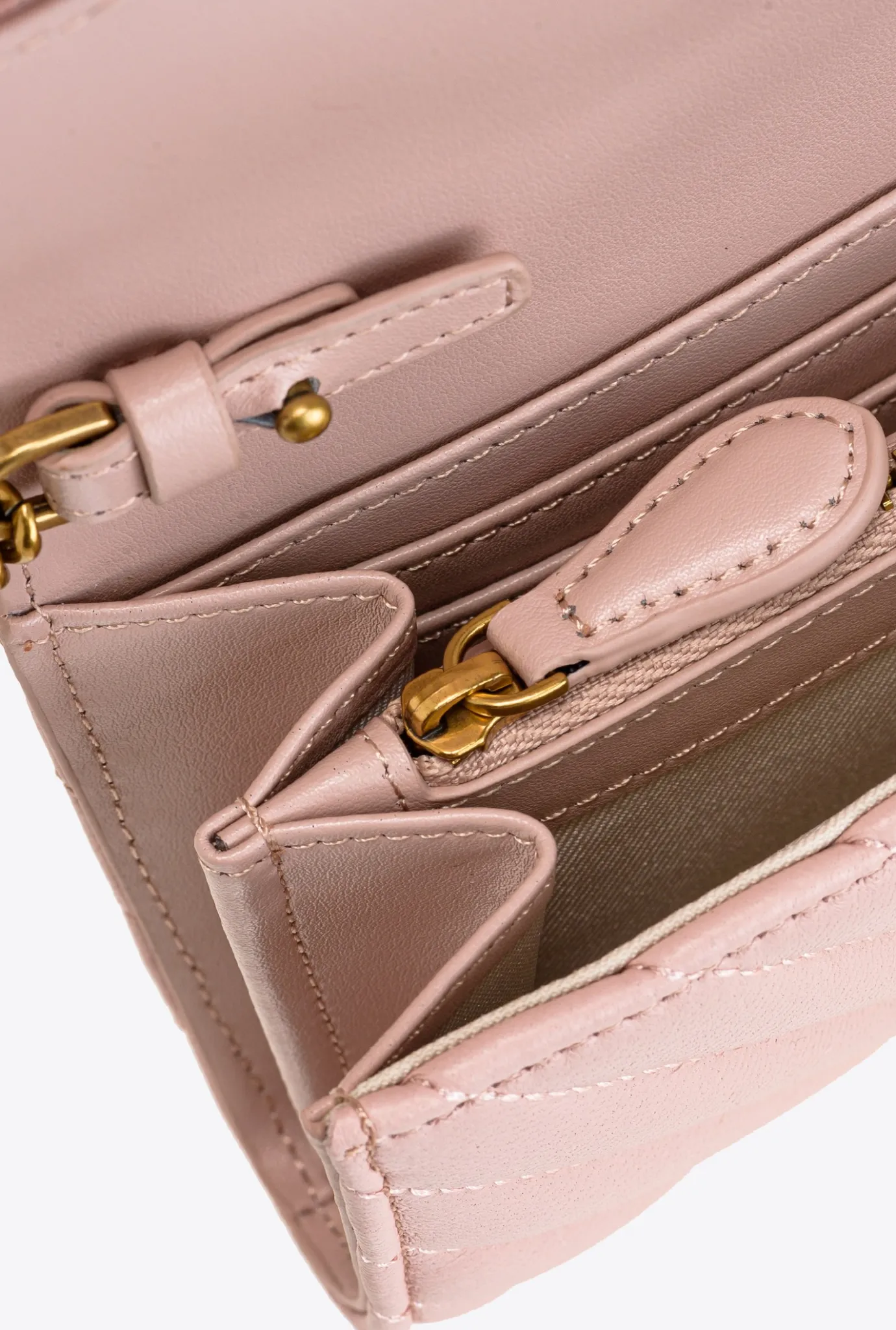 Sacs À Bandoulière|PINKO Portefeuille Love Bag Simply Rose/Rose Poudre-Or Antique