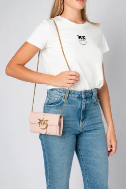 Sacs À Bandoulière|PINKO Portefeuille Love Bag Simply Rose/Rose Poudre-Or Antique