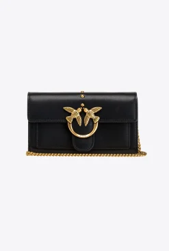 Sacs À Bandoulière|PINKO Portefeuille Love Bag Simply Noir-Vieil Or