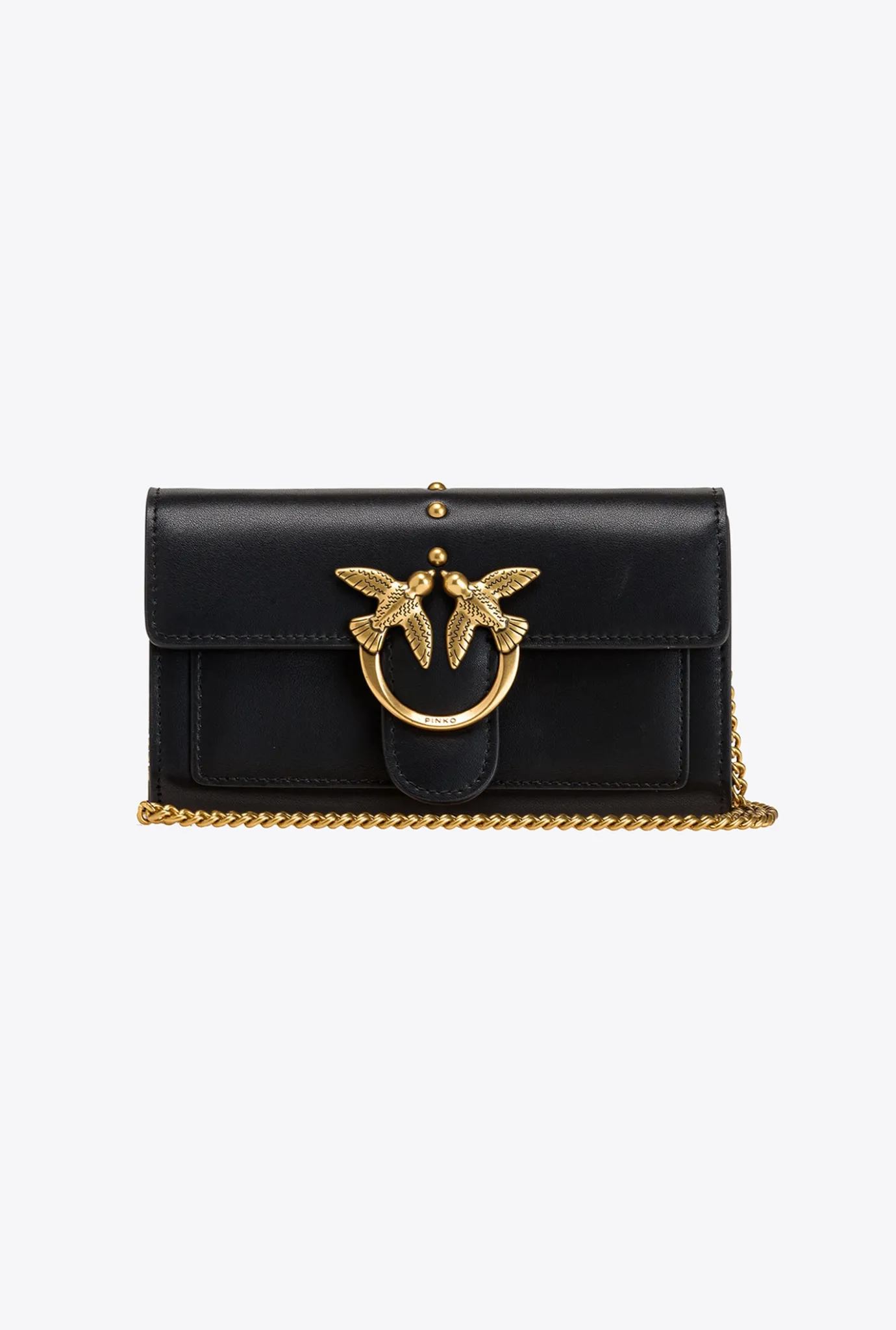 Sacs À Bandoulière|PINKO Portefeuille Love Bag Simply Noir-Vieil Or