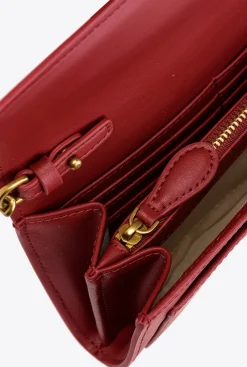 Sacs À Bandoulière|PINKO Portefeuille Love Bag Simply Rouge Rubis-Or Antique