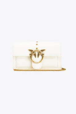 Sacs À Bandoulière|PINKO Portefeuille Love Bag Simply Blanc+Blanc-Or Antique