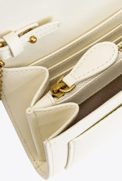 Sacs À Bandoulière|PINKO Portefeuille Love Bag Simply Blanc+Blanc-Or Antique