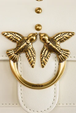 Sacs À Bandoulière|PINKO Portefeuille Love Bag Simply Blanc+Blanc-Or Antique