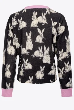 Pièces En Maille|PINKO Pull A Lapins Noir/Gris/Blanc