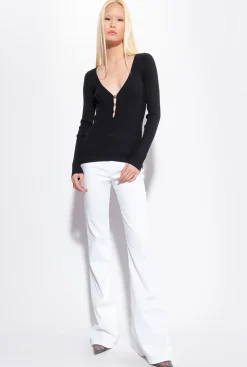Pièces En Maille|PINKO Pull Cotele A Manches Longues Noir Limousine
