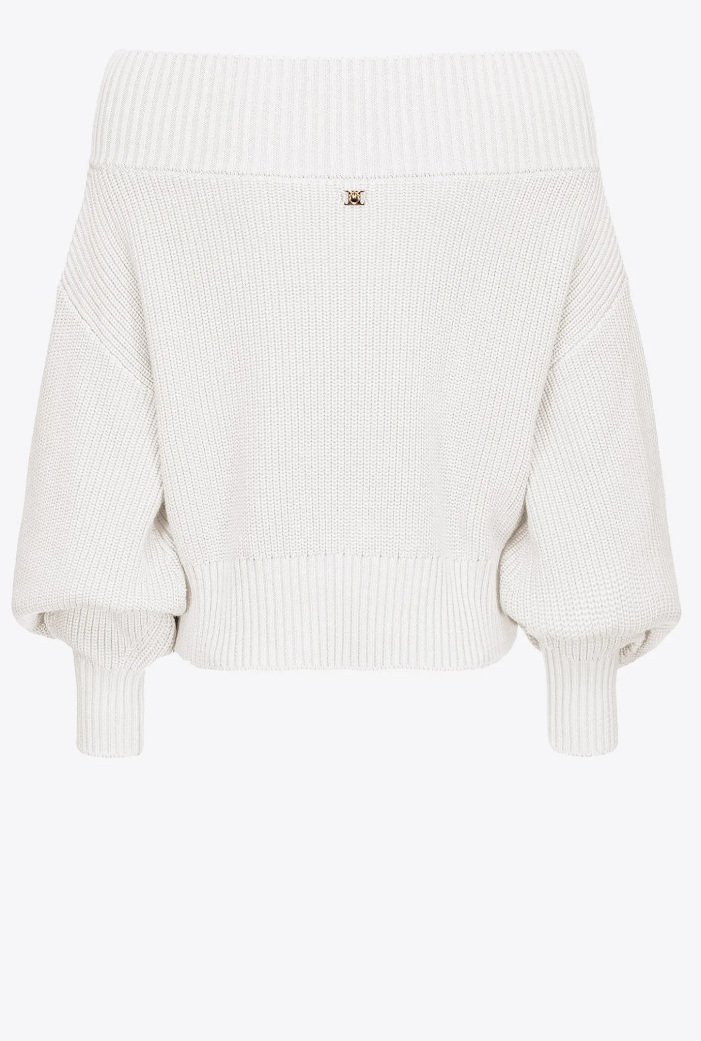Pièces En Maille|PINKO Pull En Cotes Anglaises A Epaules Denudees Blanc Soie