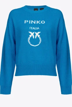Pièces En Maille|PINKO Pull Love Birds Bleu Directoire