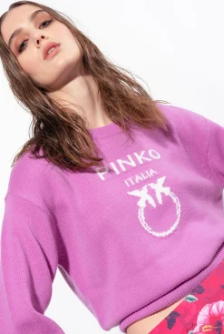 Pièces En Maille|PINKO Pull Love Birds Opera Mauve