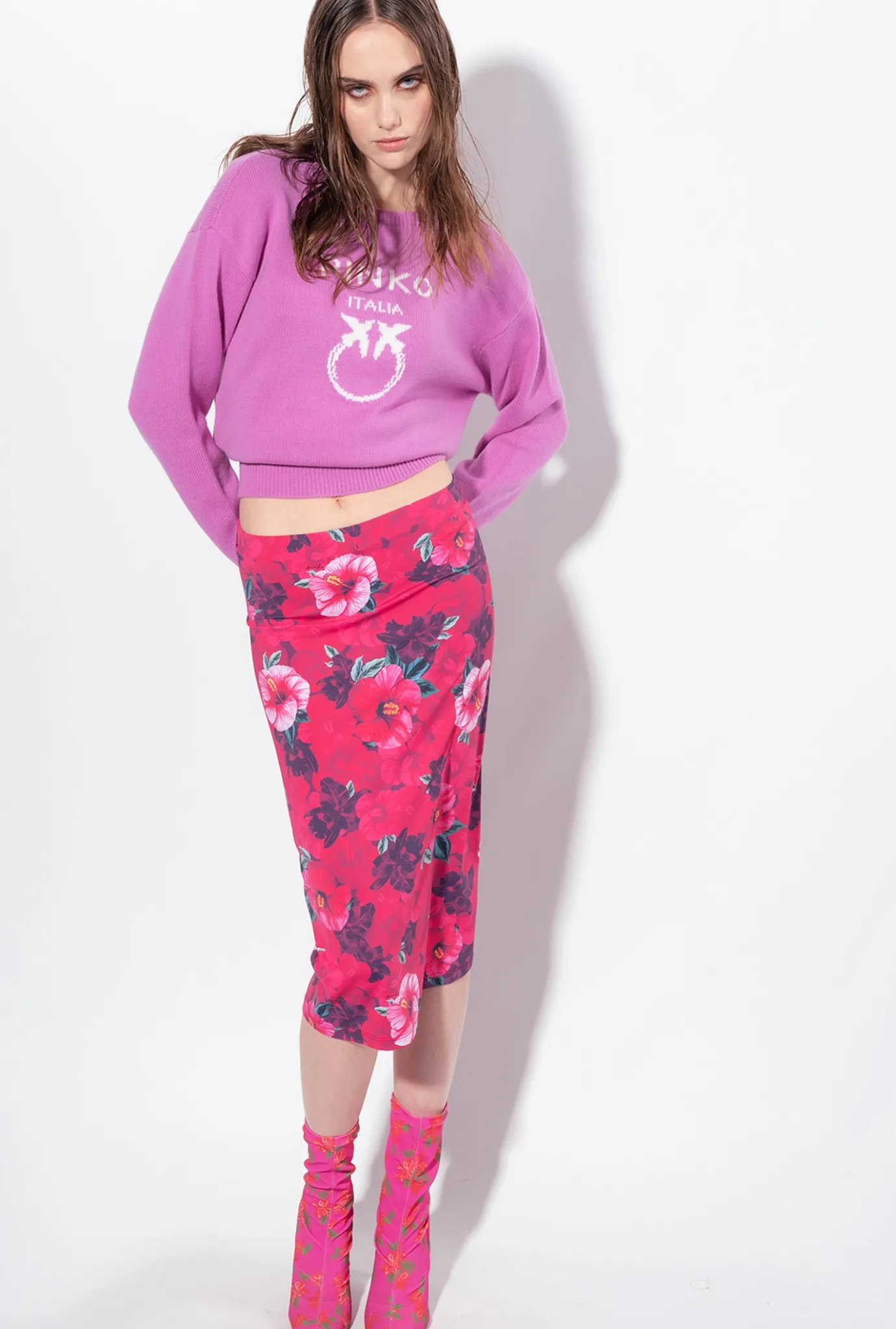 Pièces En Maille|PINKO Pull Love Birds Opera Mauve