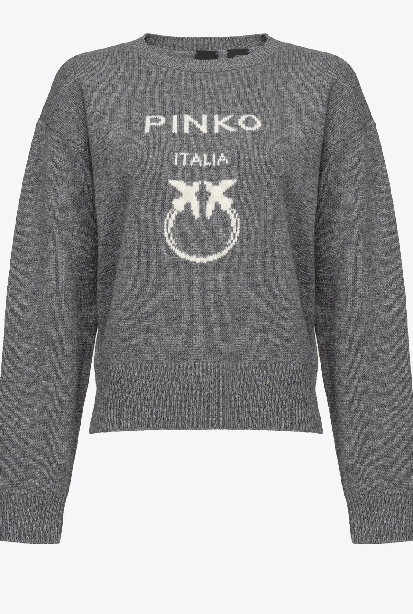 Pièces En Maille|PINKO Pull Love Birds Gris Pluie Fine