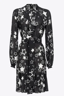 Robes|PINKO Robe A Imprime Etoile Noir/Gris/Blanc