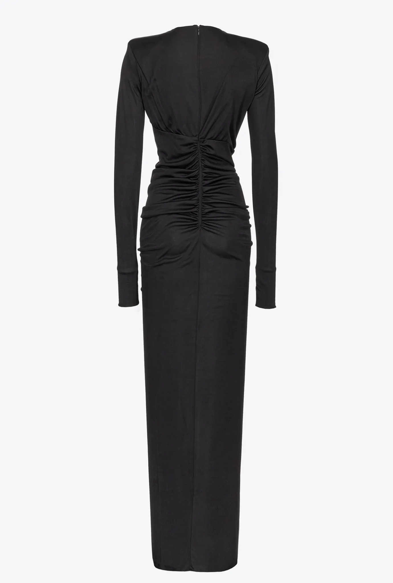 Robes|PINKO Robe Asymetrique Brillante Noir Limousine