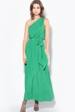 Robes|PINKO Robe Asymetrique En Crepe Marocain Amazonie
