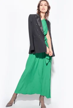 Robes|PINKO Robe Asymetrique En Crepe Marocain Amazonie