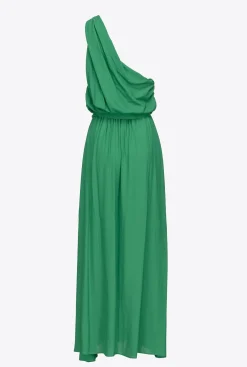Robes|PINKO Robe Asymetrique En Crepe Marocain Amazonie
