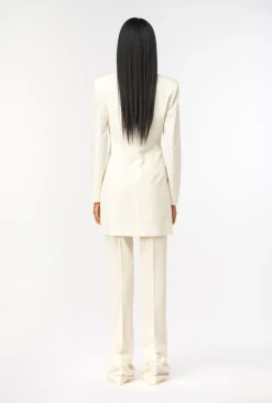 Vestes|PINKO Robe Blazer A Lacets Rose Fume Blanc