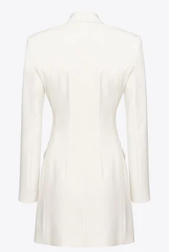 Vestes|PINKO Robe Blazer A Lacets Rose Fume Blanc