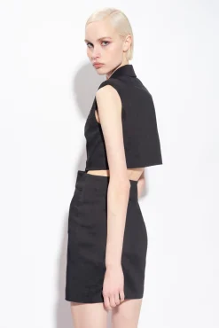 Robes|PINKO Robe Blazer En Lin Noir Limousine
