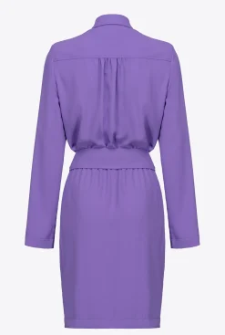 Robes|PINKO Robe Chemise A Boucle Love Birds Lilas Lavande