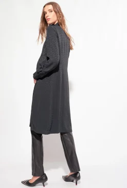 Chemises Et Blouses|PINKO Robe Chemise En Jacquard A Logo Noir Limousine