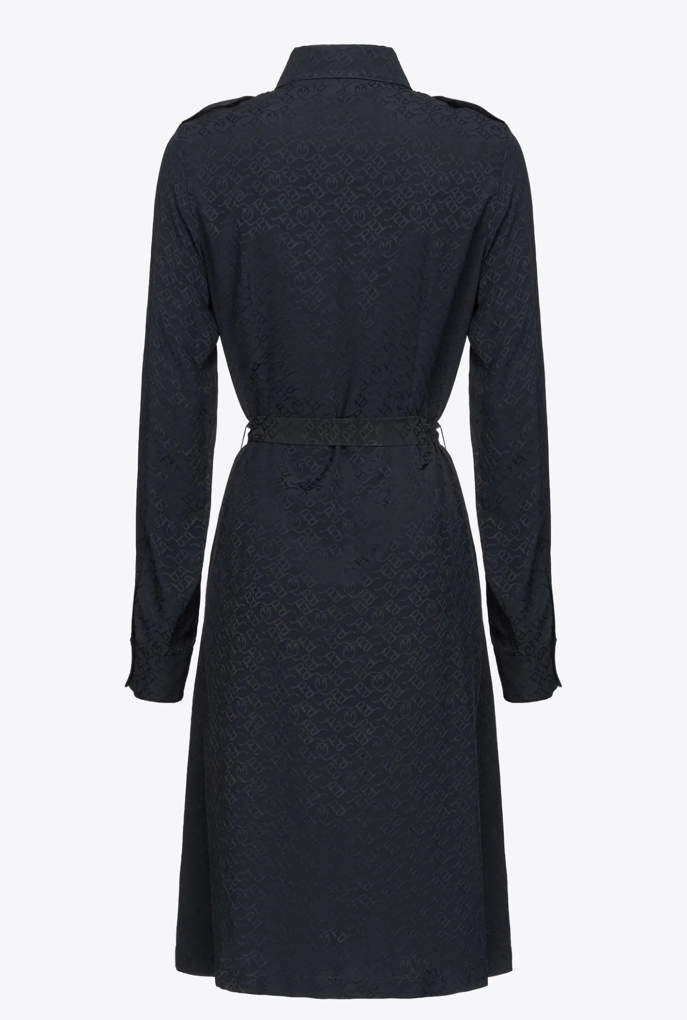 Chemises Et Blouses|PINKO Robe Chemise En Jacquard A Logo Noir Limousine