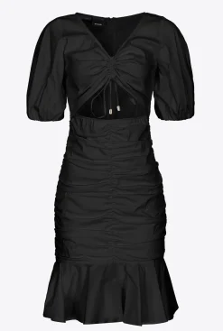 Robes|PINKO Robe Courte En Popeline Noir Limousine