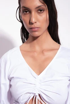 Robes|PINKO Robe Courte En Popeline Blanc Brill.