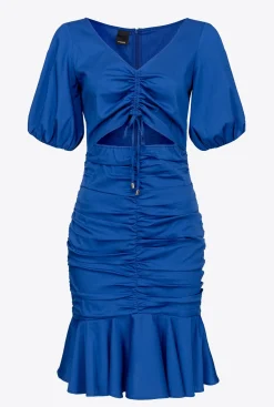 Robes|PINKO Robe Courte En Popeline Bleu Surf Sur Le Web