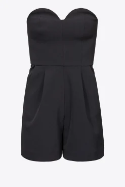Robes|PINKO Robe Deux-Pièces Avec Combishort Noir/Fuchsia