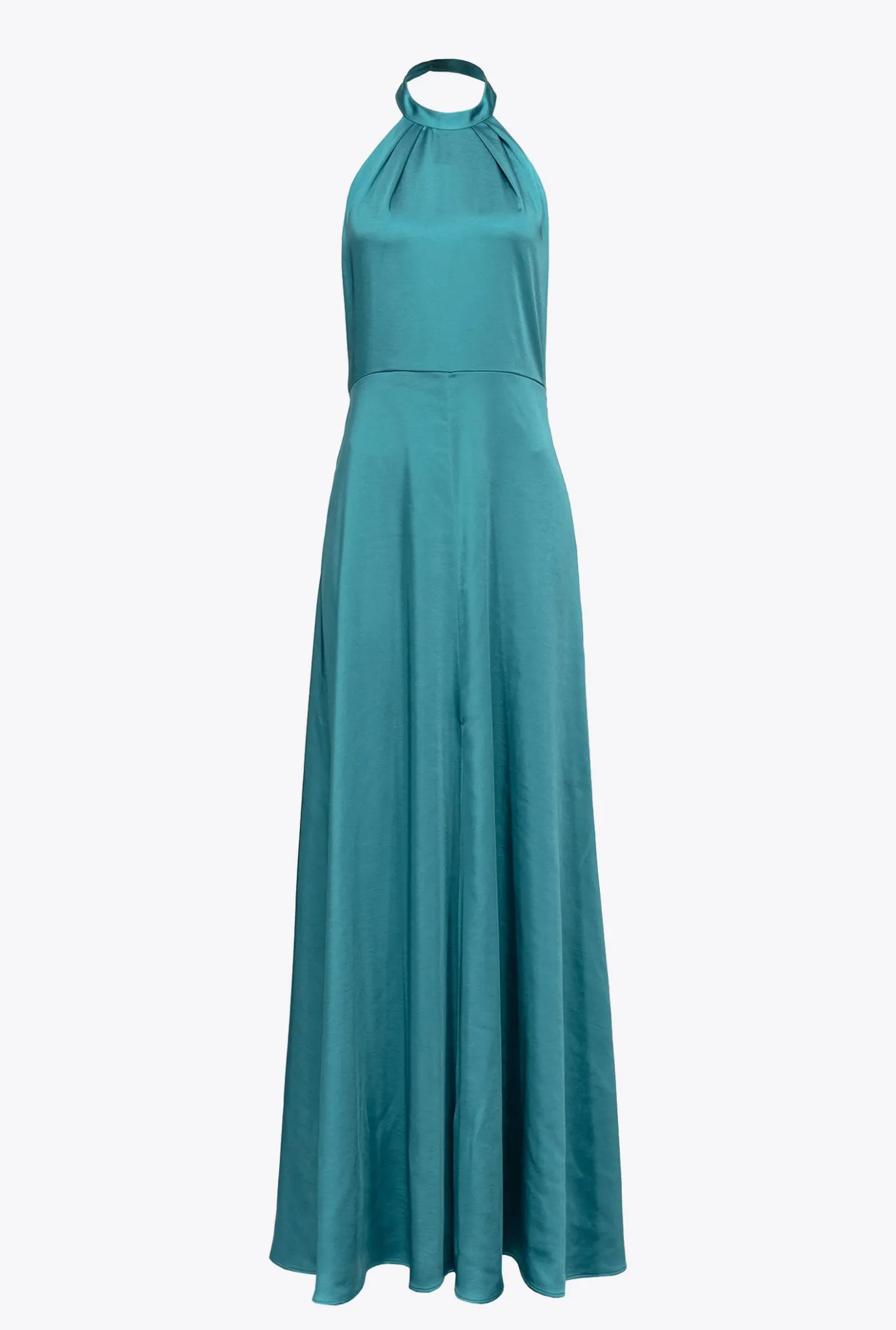 Robes|PINKO Robe Dos Nu En Satin Bleu Ciel-Marine