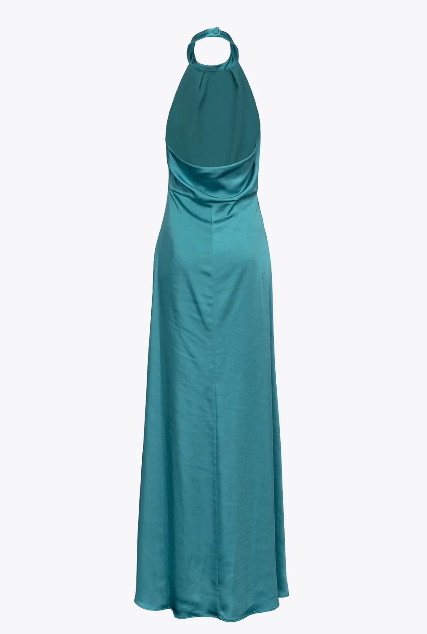 Robes|PINKO Robe Dos Nu En Satin Bleu Ciel-Marine
