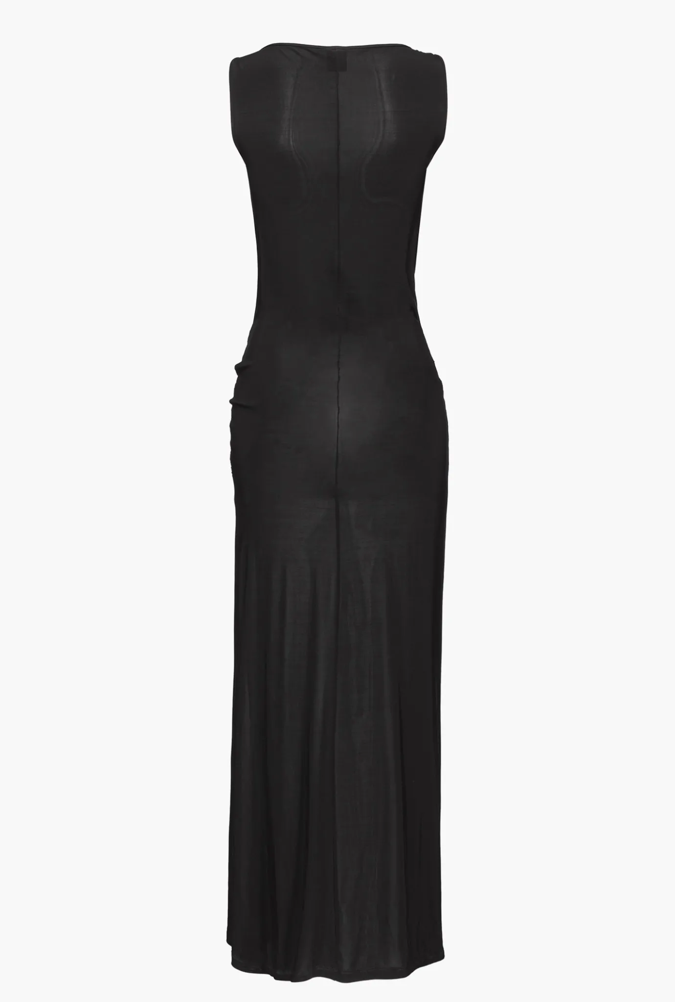 Robes|PINKO Robe Drapee Fendue En Jersey Noir Limousine