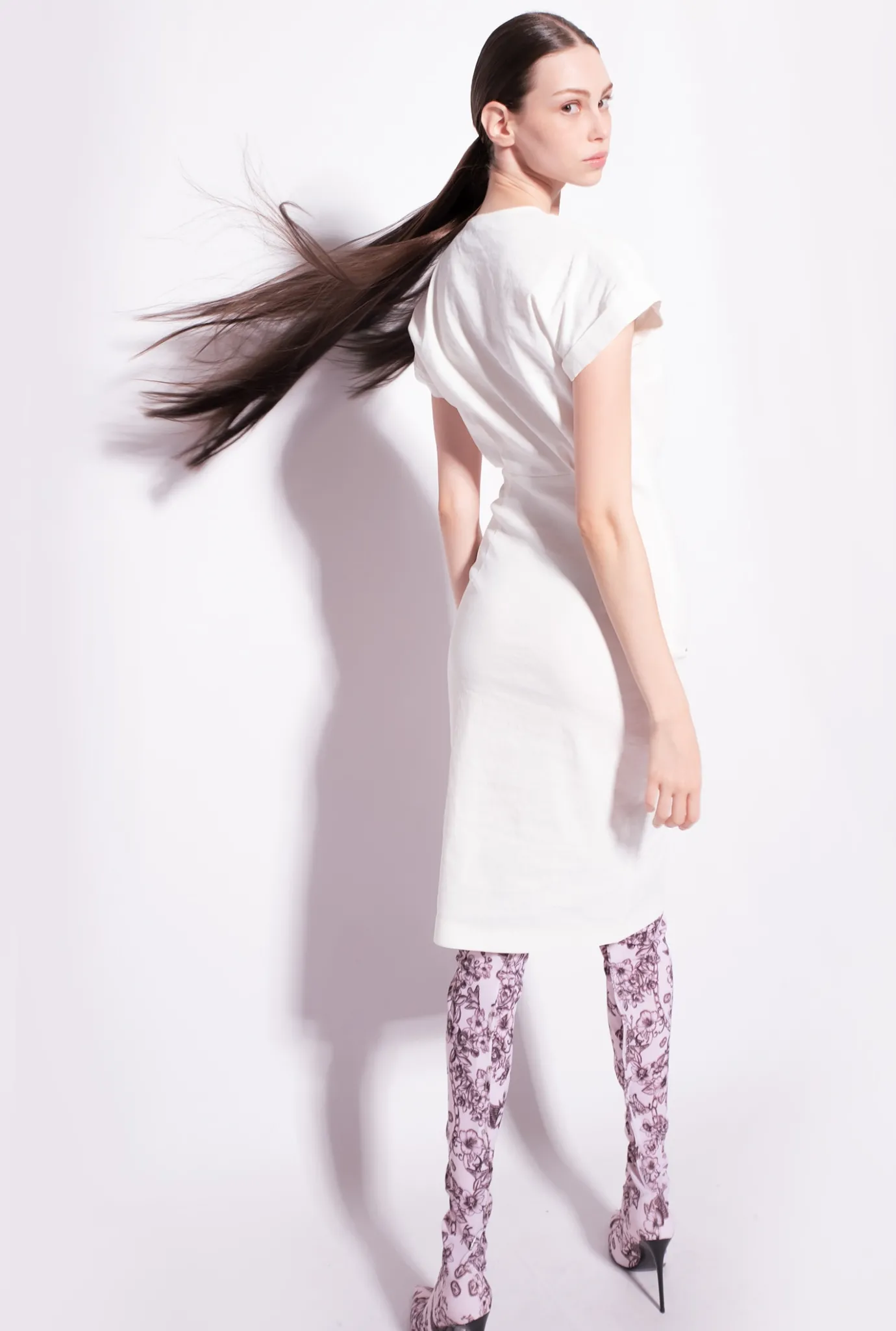 Tailleurs Et Ensembles|PINKO Robe En Lin Boutonnee Blanc Nimbus