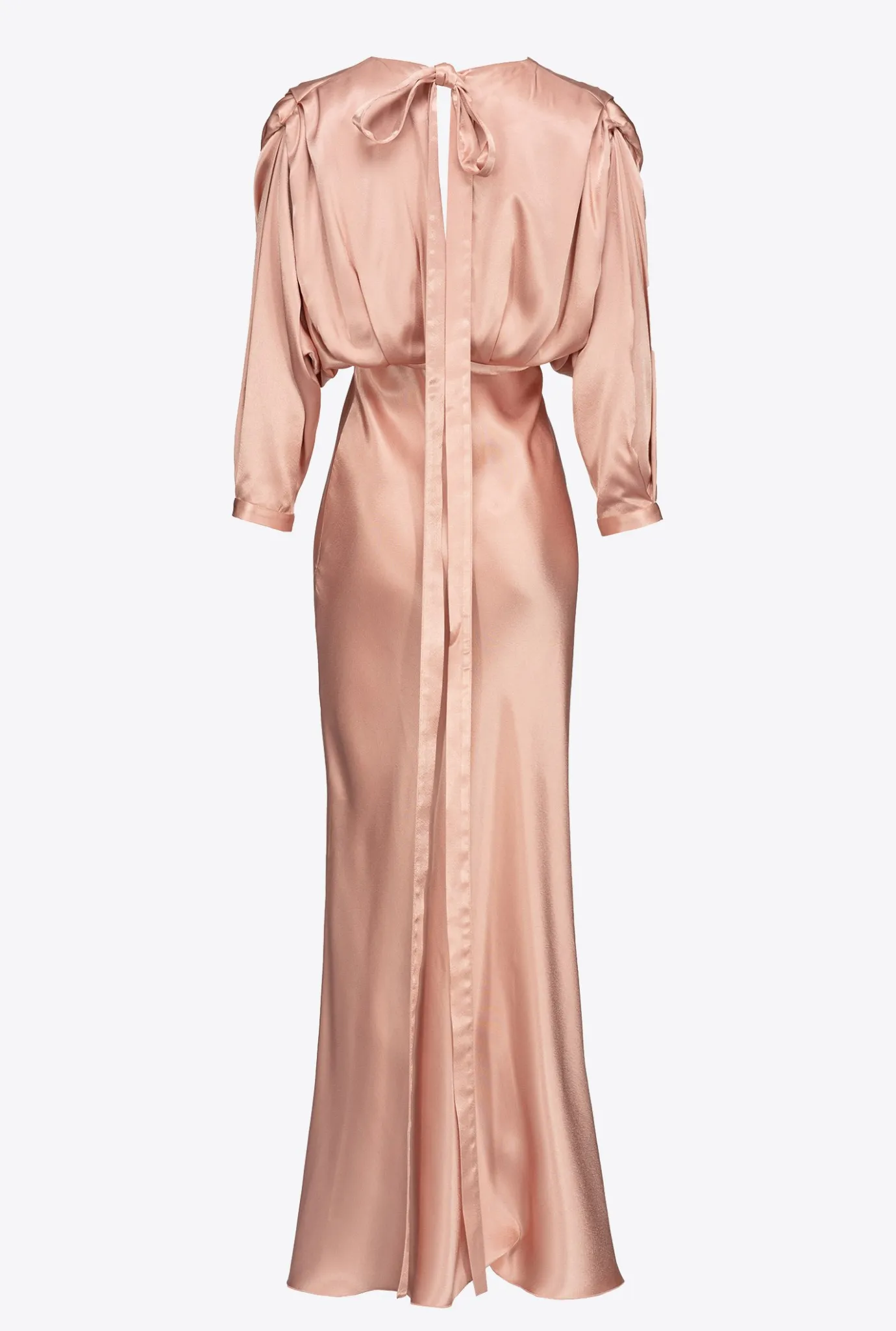 Robes|PINKO Robe En Satin Avec Noeud Rose Camee